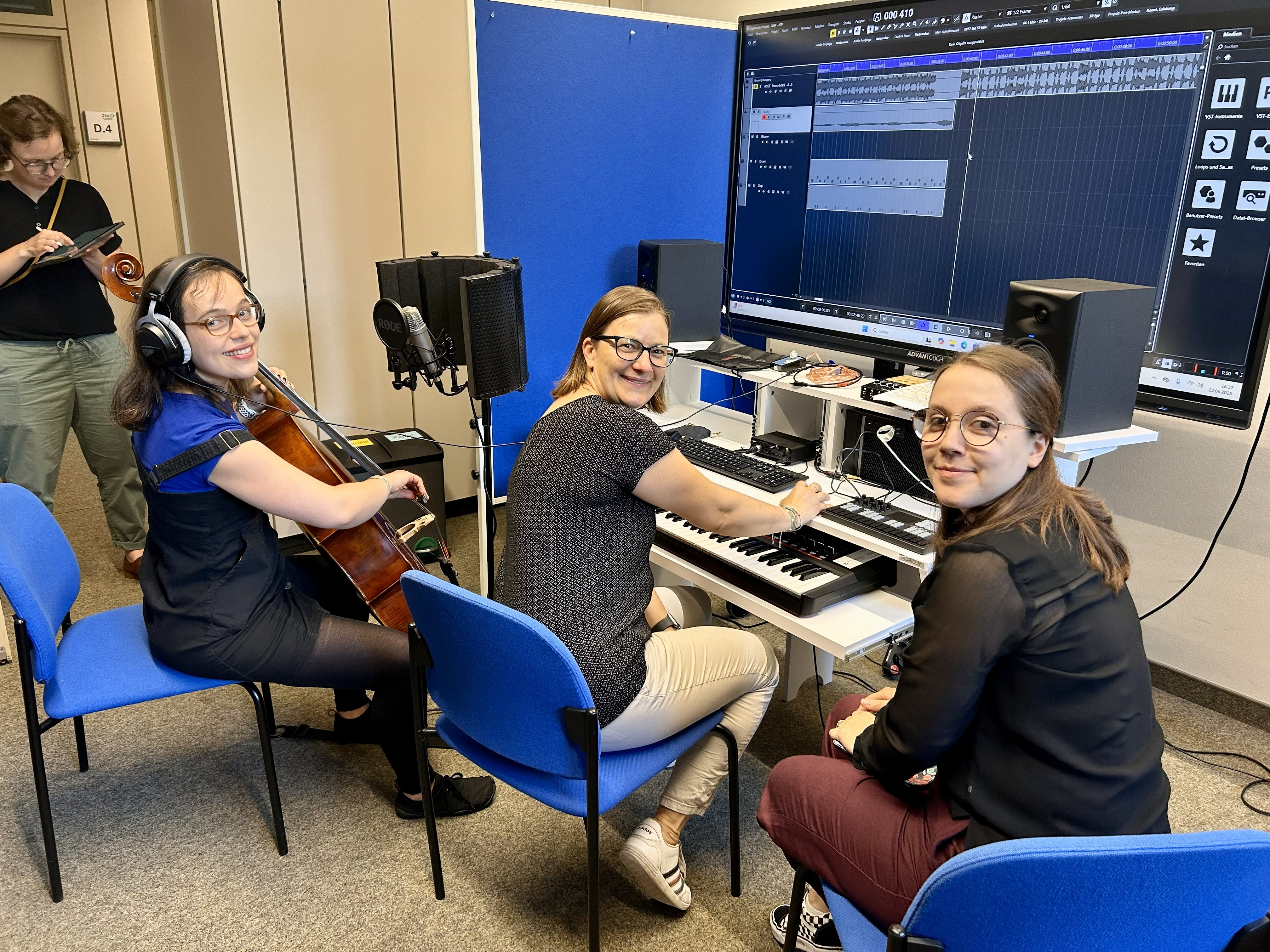 Bild von der Arbeit in unserem Tonstudio